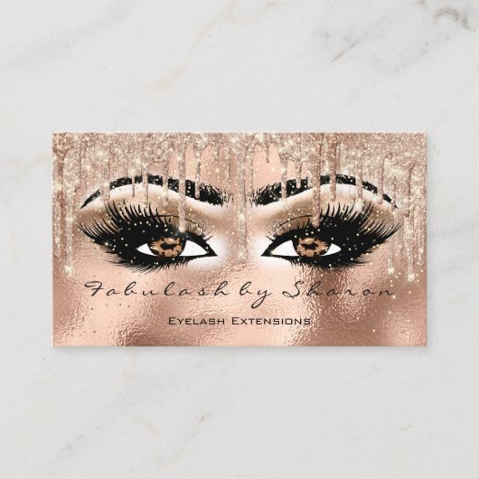 Makeup Eyebrow Lashes Glitzer Tropfen Spark VIP Ro Visitenkarte (Vorderseite)