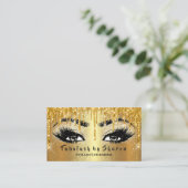 Makeup Eyebrow Lashes Glitzer Tropfen VIP Gold Visitenkarte (Stehend Vorderseite)