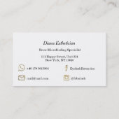 Makeup Eyebrow Lashes Gold Schwarze Schönheit Visitenkarte (Rückseite)