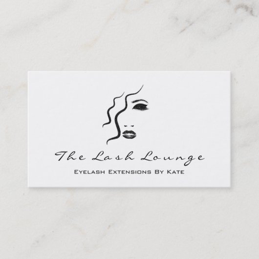 Makeup Eyebrow Lashes Logo Gold Schwarz Visitenkarte (Vorderseite)