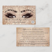 Makeup Eyebrow Lashes Tropfen Rose QR Code Afterca Visitenkarte (Vorne/Hinten)