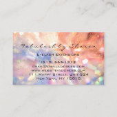 Makeup Eyebrow Lashes Wax Tropfen Rose Holograph Visitenkarte (Rückseite)