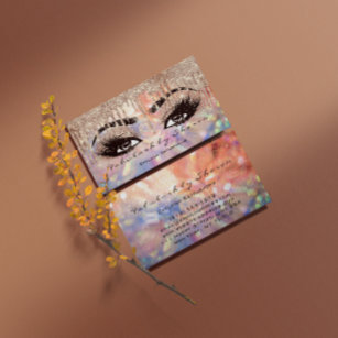 Makeup Eyebrow Lashes Wax Tropfen Rose Holograph Visitenkarte