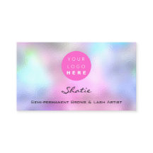 Makeup Eyebrow Logo Lash Holographic Pink