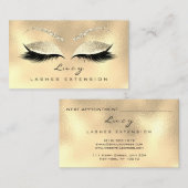 Makeup Eyebrow Name Lash Glitzer Champaigne Gold Terminkarte (Vorne/Hinten)