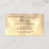 Makeup Eyebrow Name Lash Glitzer Glass Glam Gold Terminkarte (Rückseite)