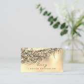 Makeup Eyebrow Name Lash Glitzer Glass Glam Gold Terminkarte (Stehend Vorderseite)