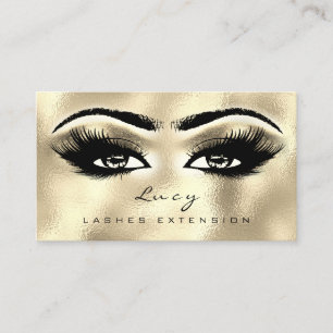 Makeup Eyebrow Name Lash Glitzer Golden Eyes Visitenkarte