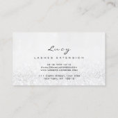 Makeup Eyebrow Name Lash Glitzer Grau Silber Grau Visitenkarte (Rückseite)