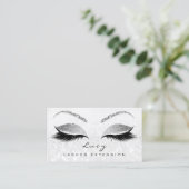 Makeup Eyebrow Name Lash Glitzer Grau Silber Grau Visitenkarte (Stehend Vorderseite)