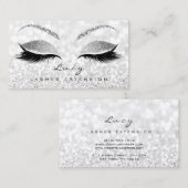 Makeup Eyebrow Name Lash Glitzer Gray Silver Lucy Visitenkarte (Vorne/Hinten)