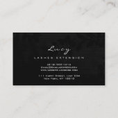 Makeup Eyebrow Name Lash Glitzer Metal Black Gold Visitenkarte (Rückseite)