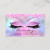 Makeup Eyebrow Name Lash Glitzer Pink Fuchsia Visitenkarte (Vorderseite)