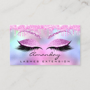 Makeup Eyebrow Name Lash Glitzer Pink Fuchsia Visitenkarte