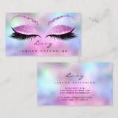Makeup Eyebrow Name Lash Glitzer Pink Lila Visitenkarte (Vorne/Hinten)