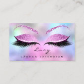 Makeup Eyebrow Name Lash Glitzer Pink Lila Visitenkarte (Vorderseite)