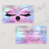 Makeup Eyebrow Name Lash Glitzer Pink Logo Visitenkarte (Vorne/Hinten)