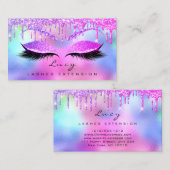 Makeup Eyebrow Name Lash Glitzer Pink Tropfen Visitenkarte (Vorne/Hinten)