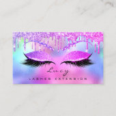 Makeup Eyebrow Name Lash Glitzer Pink Tropfen Visitenkarte (Vorderseite)