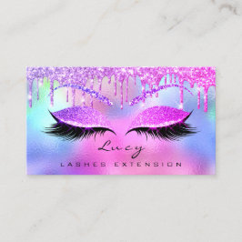 Makeup Eyebrow Name Lash Glitzer Pink Tropfen Visitenkarte