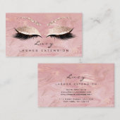 Makeup Eyebrow Name Lash Glitzer Rosa Marmor Visitenkarte (Vorne/Hinten)