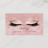 Makeup Eyebrow Name Lash Glitzer Rosa Marmor Visitenkarte (Vorderseite)