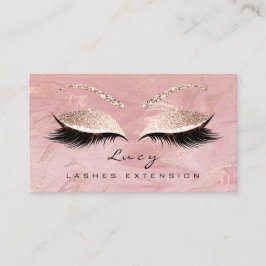 Makeup Eyebrow Name Lash Glitzer Rosa Marmor Visitenkarte