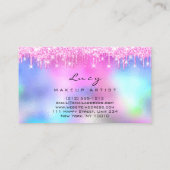Makeup Eyebrow Name Lashes Fuchsia Pink Tropfen Visitenkarte (Rückseite)