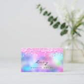 Makeup Eyebrow Name Lashes Fuchsia Pink Tropfen Visitenkarte (Stehend Vorderseite)