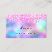 Makeup Eyebrow Name Lashes Fuchsia Pink Tropfen Visitenkarte (Vorderseite)