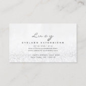 Makeup Eyebrow Name Lashes Glitzer Grau Silber Visitenkarte (Rückseite)