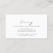 Makeup Eyebrow Name Lashes Glitzer Grau Silver Log Visitenkarte (Rückseite)