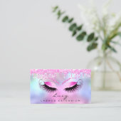 Makeup Eyebrow Name Lashes Glitzer Pink Tropfen Visitenkarte (Stehend Vorderseite)