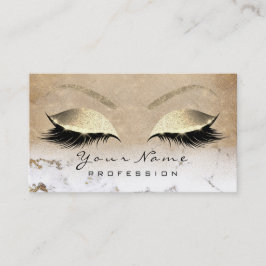 Makeup Eyebrow Ombre Lashes Glitzer Gold Marmor Visitenkarte