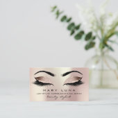 Makeup Eyebrows Lash Rose Gold Pink Blush Glitzer Visitenkarte (Stehend Vorderseite)