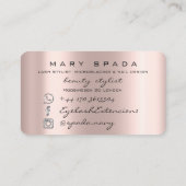 Makeup Eyebrows Lashes Browns Gray Spark Rose Visitenkarte (Rückseite)