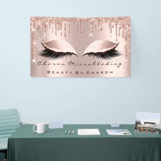 Makeup Eyebrows Lashes Browns Rose Rose Banner (Messeveranstaltung)
