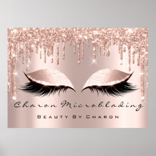 Makeup Eyebrows Lashes Browns Rose Spark Bridal Poster
