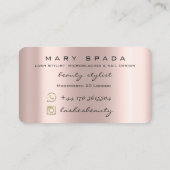 Makeup Eyebrows Lashes Browns Rose Spark Instagra Visitenkarte (Rückseite)