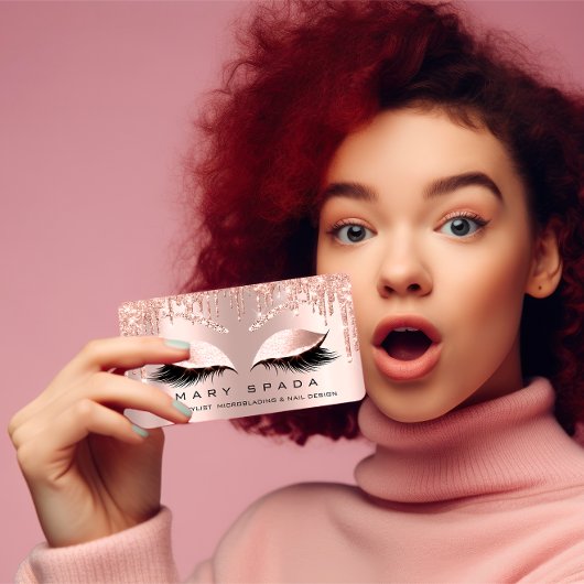 Makeup Eyebrows Lashes Browns Rose Spark Social Visitenkarte