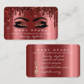Makeup Eyebrows Lashes Burgundy Spark Nails Visitenkarte (Vorne/Hinten)