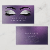 Makeup Eyebrows Lashes Extention Lila Silver Visitenkarte (Vorne/Hinten)