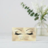 Makeup Eyebrows Lashes Glitzer Beauty Gold VIP Visitenkarte (Stehend Vorderseite)