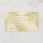 Makeup Eyebrows Lashes Glitzer Beauty Gold VIP Visitenkarte (Rückseite)