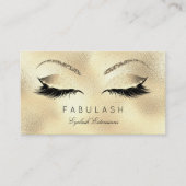 Makeup Eyebrows Lashes Glitzer Beauty Gold VIP Visitenkarte (Vorderseite)