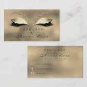Makeup Eyebrows Lashes Glitzer Diamond Gold Einzig Visitenkarte (Vorne/Hinten)