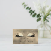 Makeup Eyebrows Lashes Glitzer Diamond Gold Einzig Visitenkarte (Stehend Vorderseite)