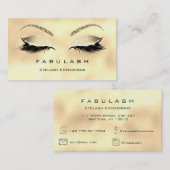 Makeup Eyebrows Lashes Glitzer Diamond Gold Logo Visitenkarte (Vorne/Hinten)
