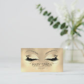 Makeup Eyebrows Lashes Glitzer Diamond Gold Mary Visitenkarte (Stehend Vorderseite)