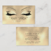 Makeup Eyebrows Lashes Glitzer Diamond Gold Name Visitenkarte (Vorne/Hinten)